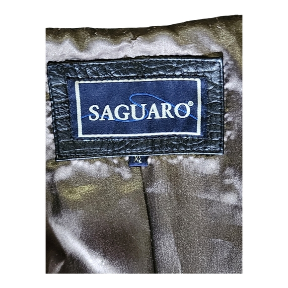 Vintage Saguaro Genuine Leather Croc-Embossed Black Jacket Y2K Style Size XL - Picture 11 of 15